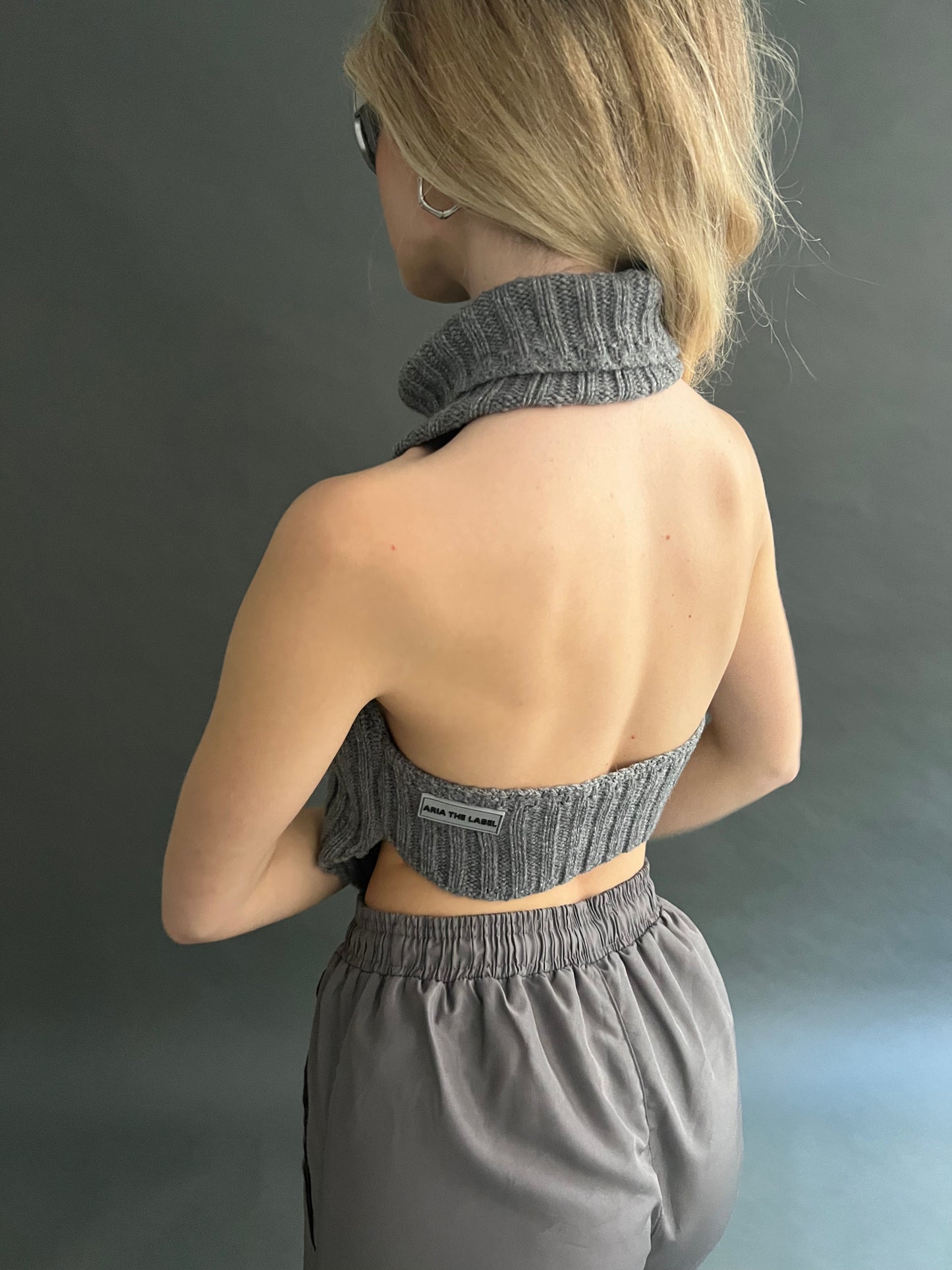 Knit Distressed Halterneck - Grey