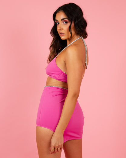 Diamante Trim Co-Ord - Pink