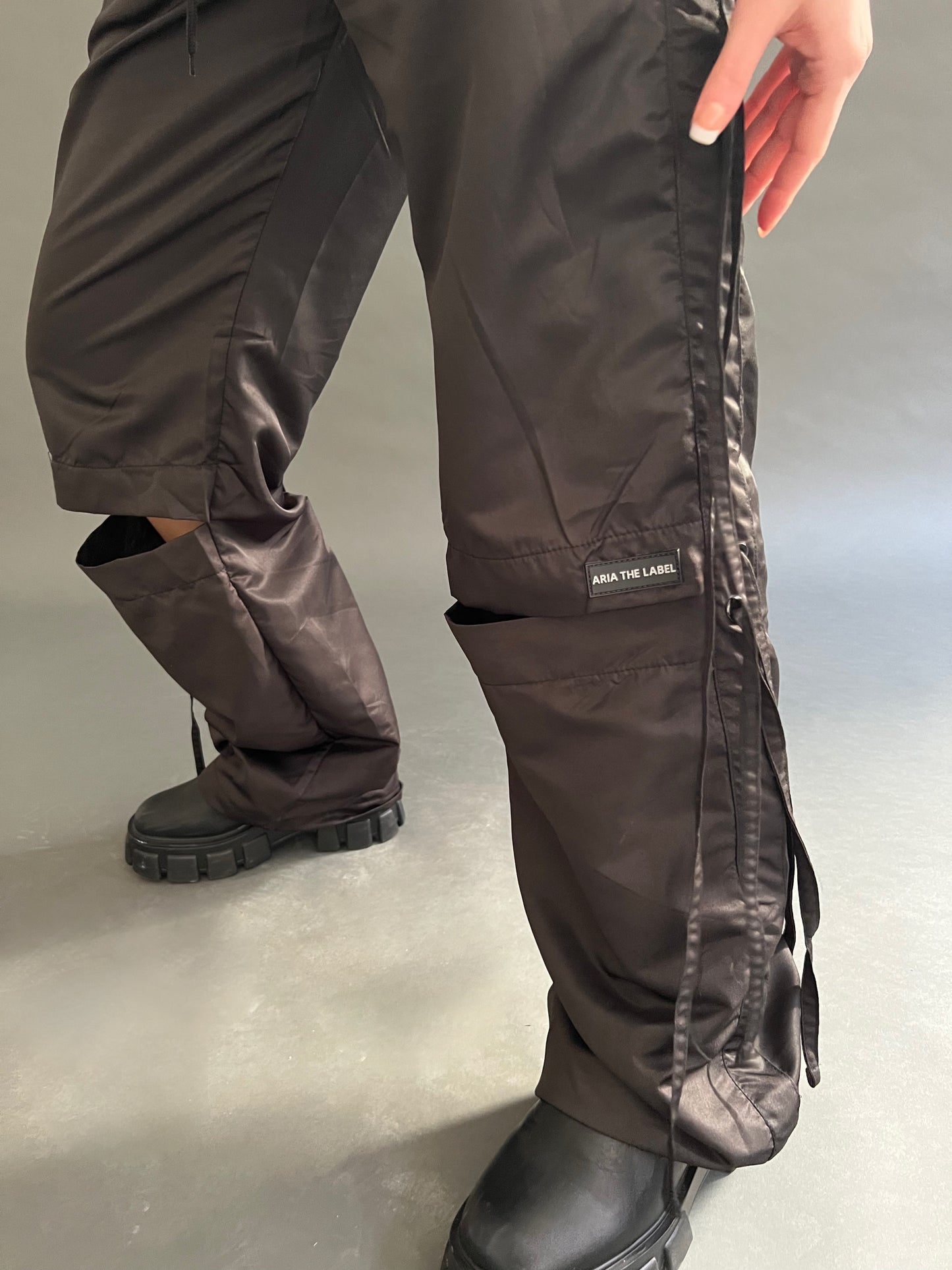 ARIA Cut Out Cargos - Black