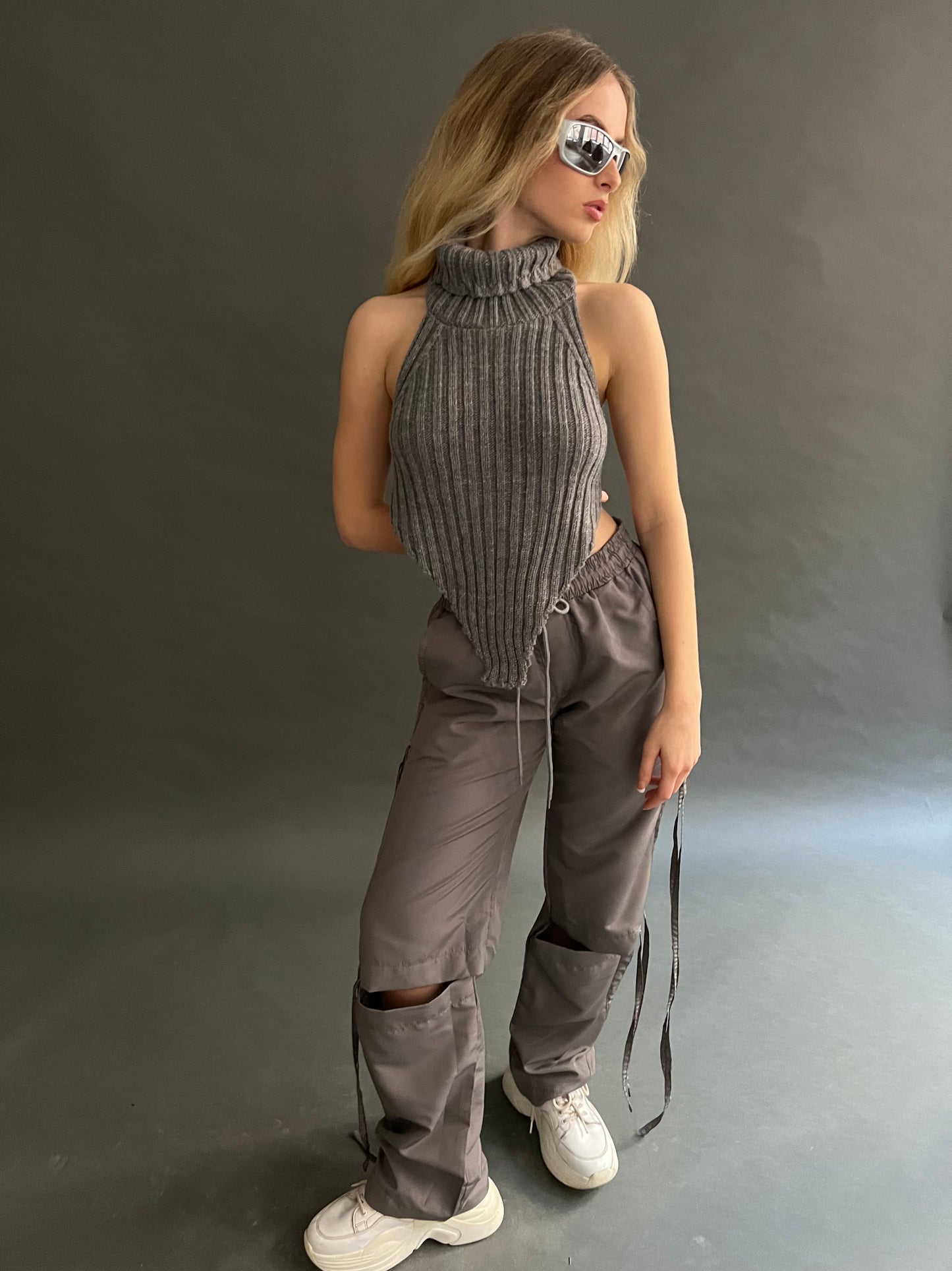 ARIA Cut Out Cargos - Grey